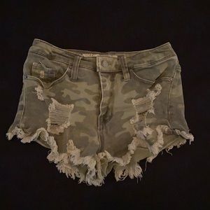 Camo Denim Shorts